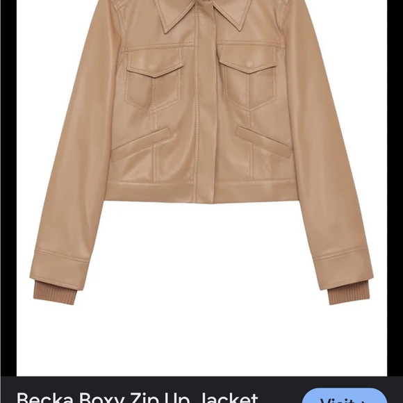 NWT$495 SIMKHAI Becka Boxy Zip-front Vegan Faux Leather Jacket Sz XL - Picture 2 of 8